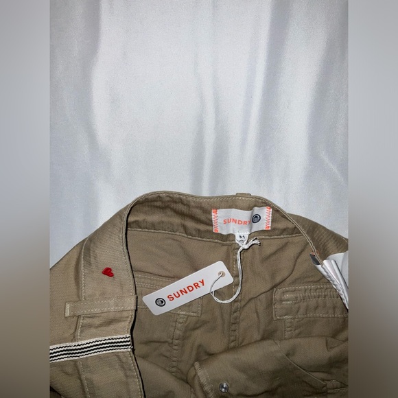 Sundry button fly tan pants with stripe down the legs nwt size 31 - Picture 9 of 14